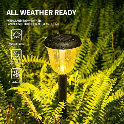 Waterproof Solar Pathway Lights Outdoor - 8 Pack Landscape Light Solar Powered 2 Lighting Modes RGBW, Auto On/Off Garden Lights for Outside, Yard, Patio Walkway Driveway