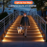Solar Step Lights for Outside, 12-Pack Stair Light Outdoor Waterproof IP67, 14 LED Warm White Light Solar Powered | Lumora