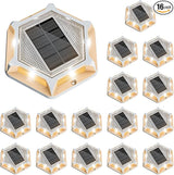 VOLISUN Solar Driveway Lights Dock Outdoor Waterproof Marker Lights,16 Pack Solar Deck Lights 2 Colors in 1 Led | Lumora