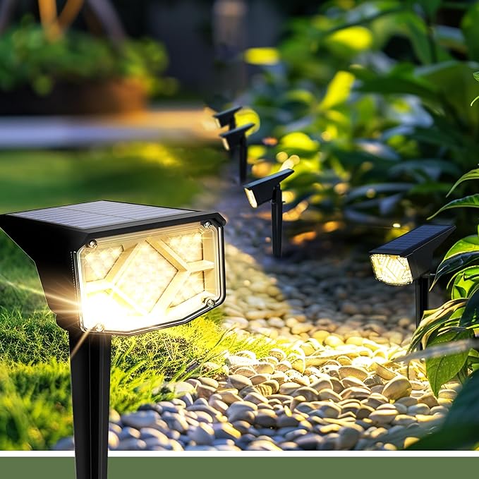 Illuminate Your Outdoor Space Solar Spot Lights - IP65 Waterproof with 2 Lighting Modes and Compact Design - Ideal | Lumora