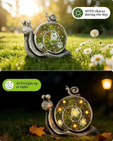 Snail Solar Lights Outdoor, 7 LED Solar Powered Garden Decor for Pathway Lawn Yard - Weatherproof Garden Statue | Lumora