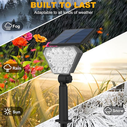 T-SUN Solar Lights Outdoor Waterproof IP65, 12 Pack LED Solar Spot Lights Color Changing IP65 Waterproof Smart Auto On/Off for Outside Landscape Garden Yard Lawn Pathway Patio Driveway