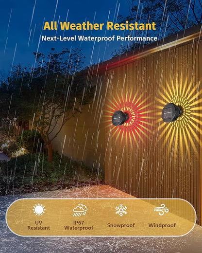 Vangue Solar Lights Outdoor Garden, 2025 New Dynamic Running Light, IP65 Waterproof Dual-Mode Solar Powered Outdoor Lights for Pathway Lawn Patio Yard Landscape Driveway (2)