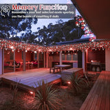 33ft Icicle Lights for Outside, Red and White Christmas Lights Outdoor Indoor, 400 LED Twinkle String Light with 75 | Lumora