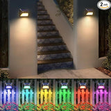 intelamp Solar Fence Lights Outdoor, 2 Packs 9 Colors & RGB Color Changing Deck Lights Waterproof, Solar Powered | Lumora