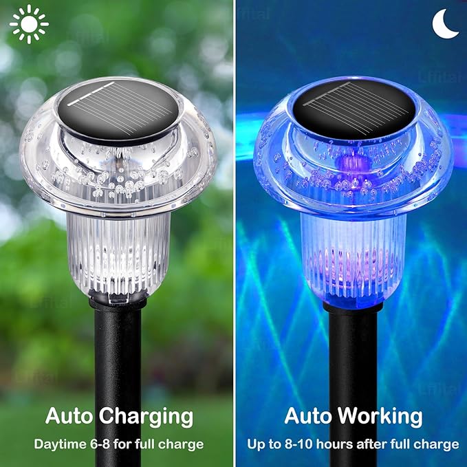 16 Pack Solar Lights Outdoor Waterproof Pathway Lights Solar Powered LED Mushroom Garden Lighting Stake for Outside | Lumora