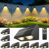 Solar Fence Lights Outdoor with Remote Control, RGB Color Changing & Warm/Cool White LED Deck Lights, High | Lumora