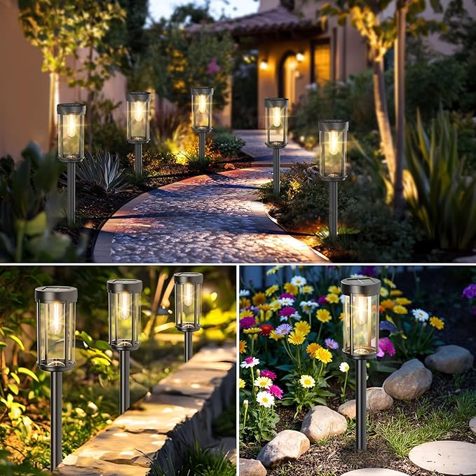12 Pack Solar Lights Outdoor Waterproof for Garden Walkway Pathway Lawn Yard Decorative Modern Landscape Lighting. | Lumora