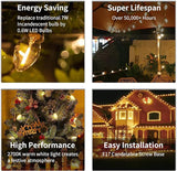 C9 LED Christmas Lights Outdoor 25FT, 25 Energy Efficient Warm White Vintage Bulbs, Connectable, Weatherproof for | Lumora