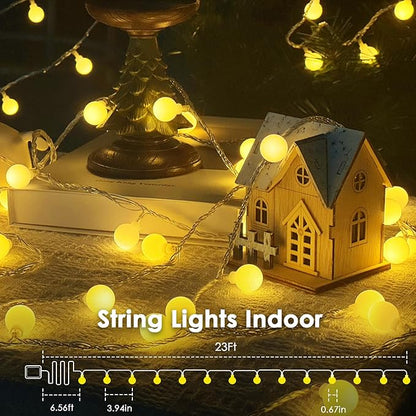 2 Pack Battery Operated Christmas String Lights - 45FT 100 LED Fairy Lights with Remote, Waterproof Globe Light Indoor Outdoor 8 Modes with Timer for Bedroom Classroom Dorm Christmas Decor, Warm White