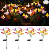 4 Pack Solar Butterfly Lights Outdoor Garden, 6 Head Solar Swaying Pathway Stake Lights Waterproof for Yard Lawn | Lumora