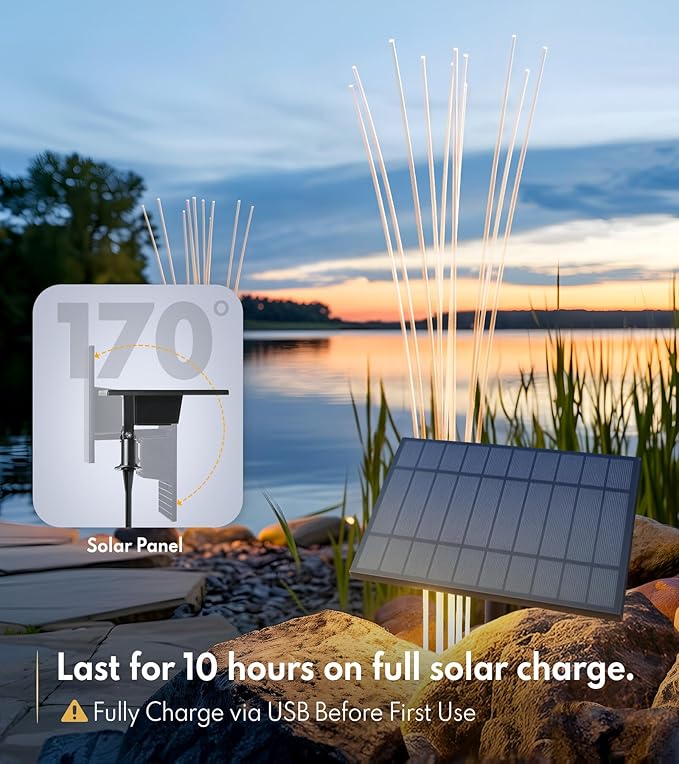 PASAMIC 41" Solar Garden Lights 2 Pack, Reed-Shaped Landscape Light with 10 Colors & 4 Modes RGB, Waterproof Solar Lights Outdoor with Remote, Outdoor Lights for Yard, Patio, Pathway, Indoor Decor