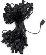 Holiday Lighting Outlet C7 Christmas Light String, Patio and Event Lighting, Black Cord, 12" Socket Spacing SPT-1 | Lumora