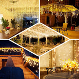 Lainin 3.5M/11ft 96 LED Warm White Linkable Fairy Curtain String Light with 8 Modes Memory Functional Controller | Lumora