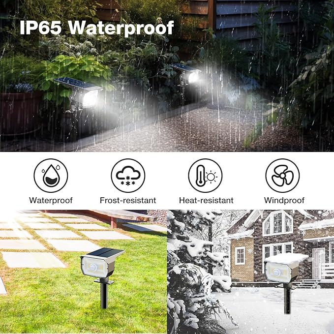 [ 8 Pack/56 LED ] Solar Lights Outdoor Motion Sensor, Spot Landscape Lighting with 3 Modes, Waterproof Spotlights | Lumora