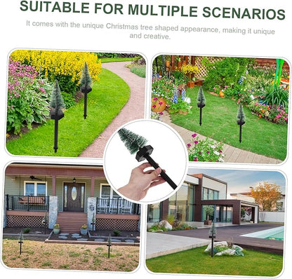 Hemoton Solar Christmas Tree Shaped Light Creative Solar Lawn Path Light for Outdoor Holiday Decoration Unique Led Garden Ground Stake for Christmas Atmosphere