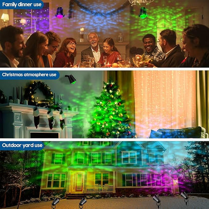 Christmas Halloween Outdoor Spotlight RGB Lights Projector, 12W Color Changing Landscape Lighting for Yard Garden Patio Decor, 4 Pack of 120V Waterproof LED Landscape Lights for Home Party Decorations