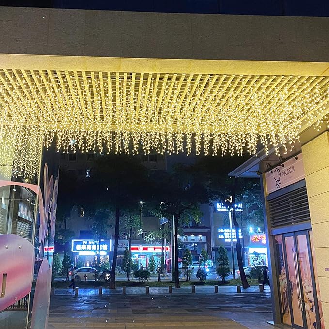 LED Icicle String Lights, Christmas Icicle Lights 16.4FT 216 LEDs Window Curtain Starry Fairy Lights Plug in 8 | Lumora