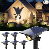 6 Pack Solar Power Spot Lights Outdoor Waterproof LED Dusk to Dawn Landscape Spotlight for Outside Yard, Tree | Lumora