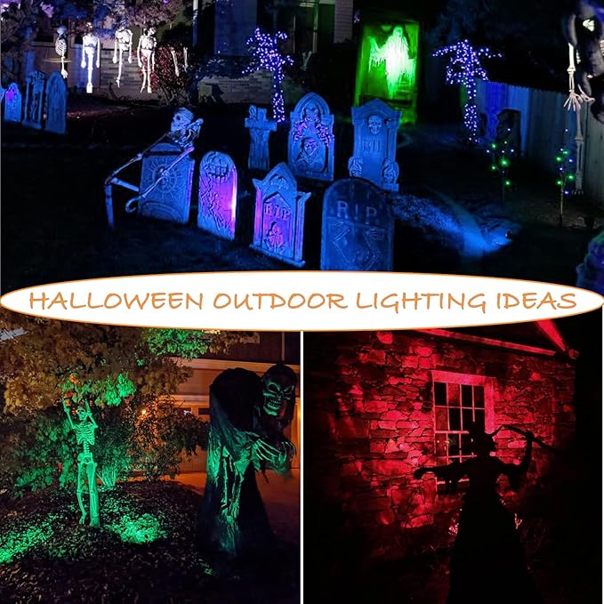 APONUO Christmas Solar Spot Lights Outdoor Color Changing,2 Colors Modes Metal Solar Landscape Lighting RGB | Lumora