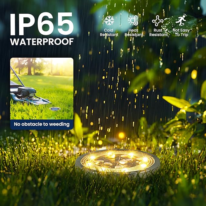 SOLPEX 16 Pack Solar Ground Lights Outdoor Waterproof, Solar Powered Pathway Lights, Landscape Lighting for Garden | Lumora