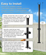 4 Pack String Light Poles for Deck, 5Ft Heavy-Duty Metal Deck Light Poles for Outside with Fixing Clips, Lighting | Lumora