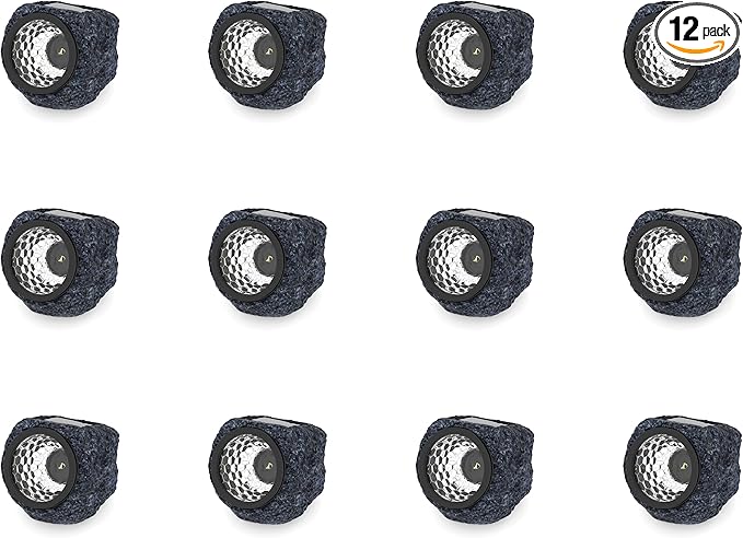 Pure Garden Solar Rock Lights Outdoor - 4-Pack Super Bright Weather Resistant LED Spot Lights - Auto On/Off Solar Rocks for Landscaping