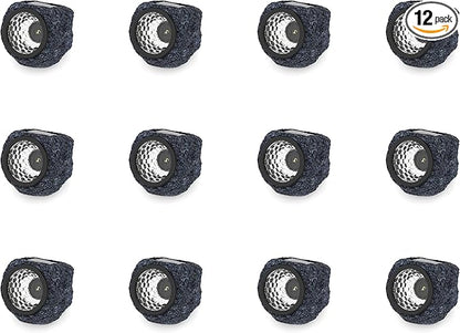 Pure Garden Solar Rock Lights Outdoor - 4-Pack Super Bright Weather Resistant LED Spot Lights - Auto On/Off Solar Rocks for Landscaping