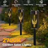 4 Pack Solar Pathway Lights Outdoor Waterproof Rock Music Graphic Design Old Effect Guitar Wings Solar Garden | Lumora