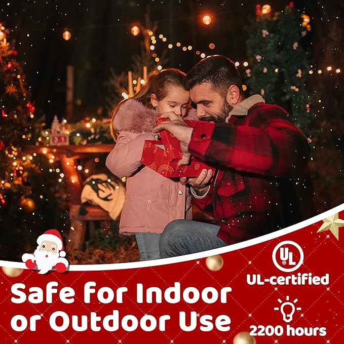 10FT LED Outdoor String Lights - Waterproof Patio Lights Shatterproof G40 Edison Globe Bulb, Connectable Hanging | Lumora