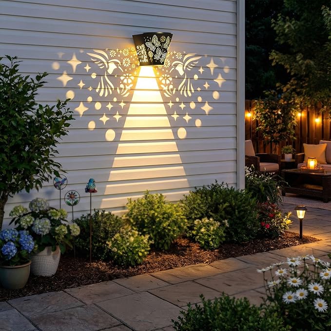 2 Pack Solar Fence Lights Outdoor Wall lihgts Decorations Metal Solar Deck Lights Waterproof LED Solar Powered Step | Lumora