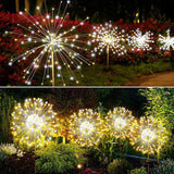 JJGoo Solar Firework Lights, 2 Pack 120 LEDs 2 Lighting Modes Solar Garden Lights Outdoor Waterproof for Yard Patio | Lumora