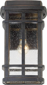 John Timberland Neri Mission Industrial Box-Shaped Outdoor Wall Light Fixture Oil Rubbed Bronze 16" Clear Seedy | Lumora