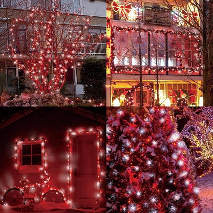 LAMPHOME Red White Valentine's String Lights，50FT 100LED (2pk of 50Lights) Fairy Light Decor Indoor & Outdoor Party Patio Bedroom, Xmas Tree Garland Easter Holiday Decoration