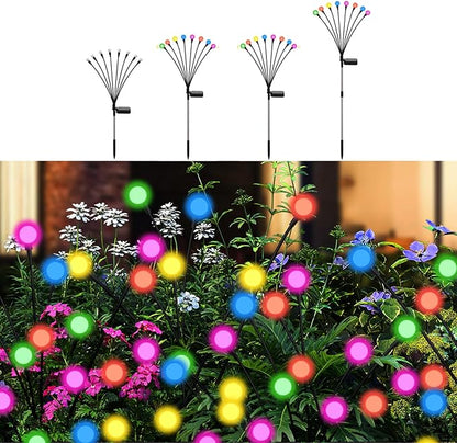 Swaying Solar Firefly Lights Outdoor, 8 Modes RGB Color Changing Firefly Swaying Solar Garden Lights for Outside Christmas Yard Patio Pathway Plant Landscape Garden Decor Multicolor(4 Pack)