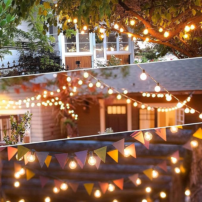 Outdoor String Lights 200FT Waterproof Globe String Lights with 104 Shatterproof G40 LED bulbs, Dimmable | Lumora
