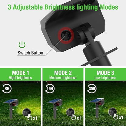 nipify 6 Pack Solar Lights Outdoor Waterproof, Motion Sensor Spot Lights 3 Modes Solar Powered Spotlights 2-in-1 Auto On/Off Landscape Lighting for Outside Yard Wall Garden, Cool White