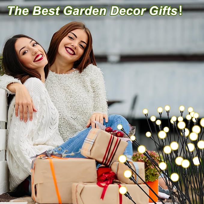 2 Packs Firefly Lights Solar Outdoor, 16 LED Warm Solar Walkway Lights Outdoor, Waterproof Garden Decor with 2 | Lumora