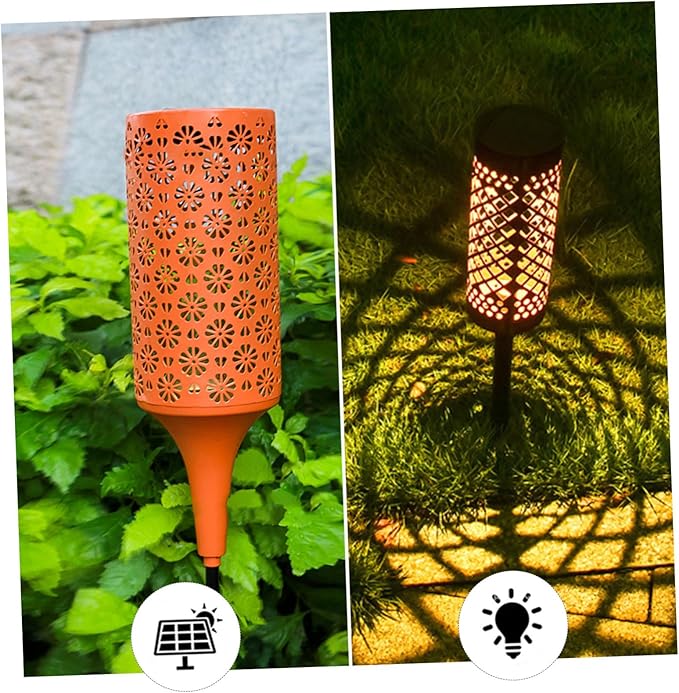Milisten Solar Outdoor Light Creative Chrysanthemum Design Solar Pathway Lamp for Garden Decoration Easy Installation Automatic Light Control for Lawns and Courtyards