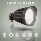 25W LED Bullet Spotlight Flood Light, 3CCT Selectable 3000K/4000K/5000K, 3500LM Commercial Outdoor Landscape Light | Lumora