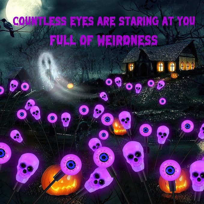 Solar Lights Outdoor,Halloween Decorations Outdoor, Scary Eyeball Lights,4PACKS 32LED,IP65 Waterproof,Halloween | Lumora