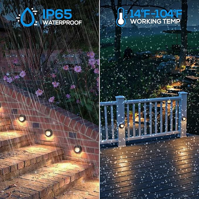 LEONLITE Low Voltage LED Deck Lights, 3W CRI90 12-24V AC/DC Landscape Step Stair Railing - Outdoor Path Light | Lumora