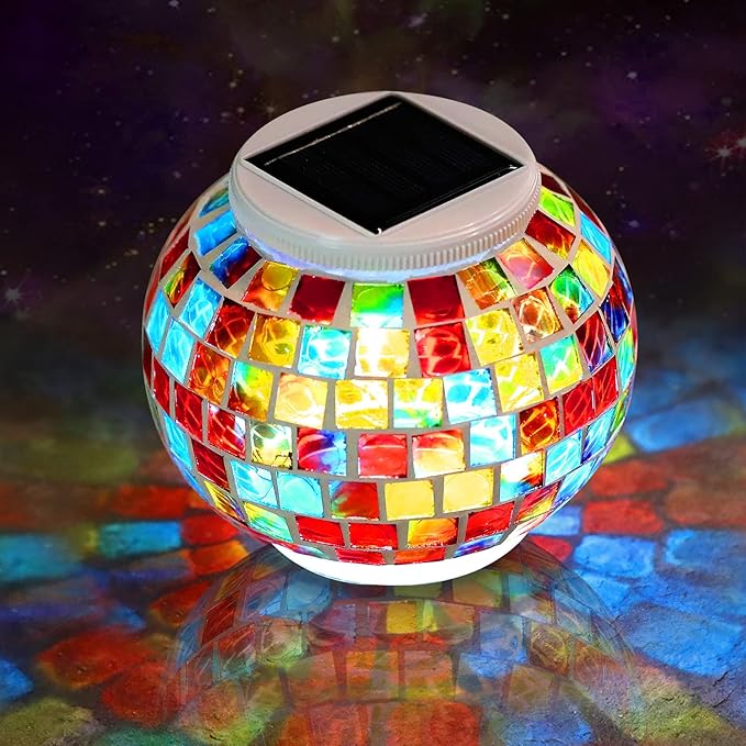 Color Changing Mosaic Solar Light Led Garden Lights，echargeable Solar Table Lights Outdoor Waterproof Solar Night | Lumora