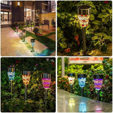 6-Pack Solar Mosaic Border Lawn Garden Lights, LED Mosaic Stake Lights Pathway Landscape Lighting for Patio Walkway | Lumora