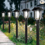 12 Pack Solar Lights Outdoor, Bright 6000K Cool White Solar Pathway Lights Waterproof Auto On/Off Powered,Landscape | Lumora