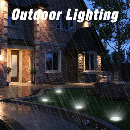 ODEETRONIC Solar Ground Lights, 12 Packs 8 LED Solar Disk Lights, Outdoor in-ground Light Waterproof, Round Solar-Powered Puck Light Flat Lamps for Landscape Pathway Yard Garden Walkway, Cool White