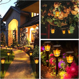 10 Pack Solar Pathway Lights Outdoor - Bright Solar Powered Garden Lights with Flickering Flame, Auto On/Off | Lumora