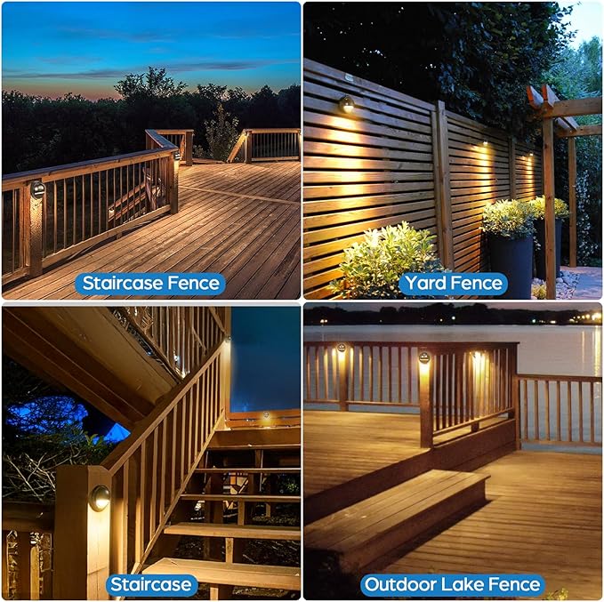 HIBOITEC Low Voltage LED Deck Lights 2.5W Landscape Step Stair Railing Light IP67 Waterproof for Outdoor Accent Lighting Garden Fence 2700K Warm 12-36V AC/DC UL-Listed 6 Pack(Transformer Not Included)