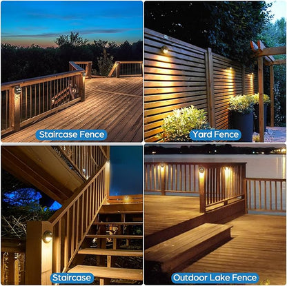 HIBOITEC Low Voltage LED Deck Lights 2.5W Landscape Step Stair Railing Light IP67 Waterproof for Outdoor Accent Lighting Garden Fence 2700K Warm 12-36V AC/DC UL-Listed 6 Pack(Transformer Not Included)