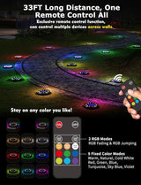 Color Changing Solar Ground Lights with 33ft Long Distance Remote Control - Flat Solar Light Outdoor Waterproof | Lumora
